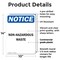 Signmission Non-Hazardous Waste OSHA Notice Sign, Plastic, 10in W x 14in L, 2PK OS-2PACK-NS-P-1014-V-15078 - alternate 3